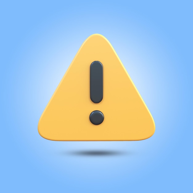 warning sign 3d render psd mockup