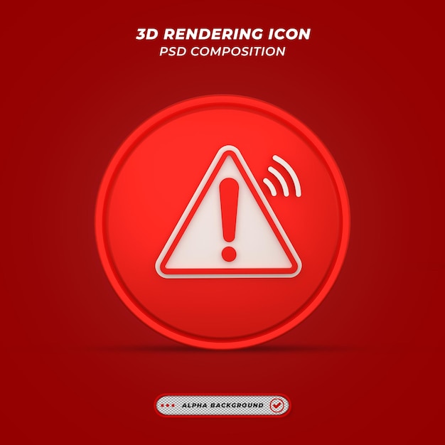PSD warnsymbol beim 3d-rendering