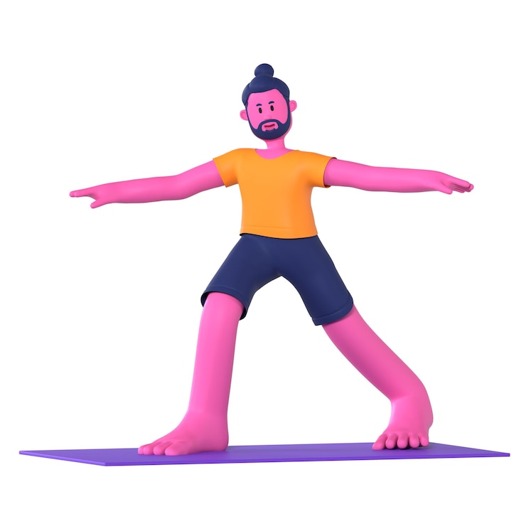 PSD warrior virabhadrasana yoga ejercicio de la postura masculina