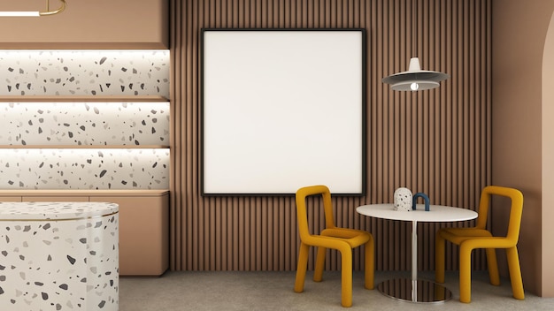 Wartezonendesign moderner minimaler 3D-Render