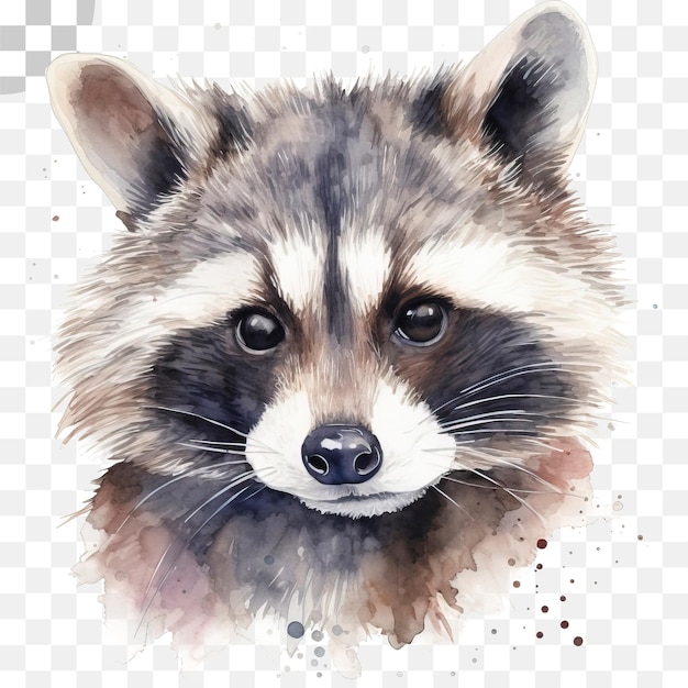 PSD waschbär-aquarell, transparenter hintergrund