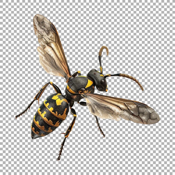 PSD wasp insect en un fondo transparente generado por ai
