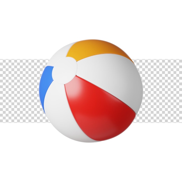 Wasserball mit buntem 3D-Rendering-Symbol für Website, App oder Spiel. Spaßiger und einfacher Wasserball