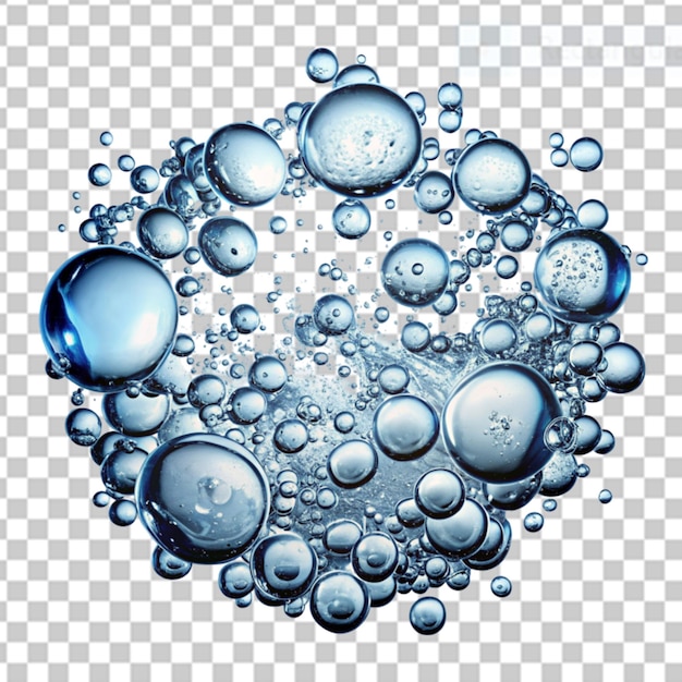 Wasserblasen auf durchsichtigem Hintergrund