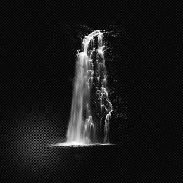 Wasserfall-fonteneneffekt durchsichtiger hintergrund