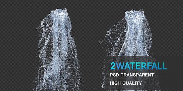 PSD wasserfall textur mit tröpfchen isoliert design premium psd