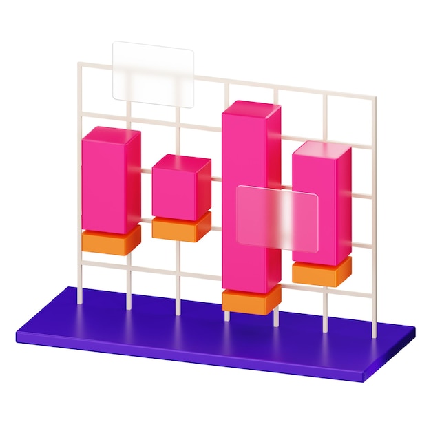 PSD wasserfalldiagramm 3d-symbol für statistik