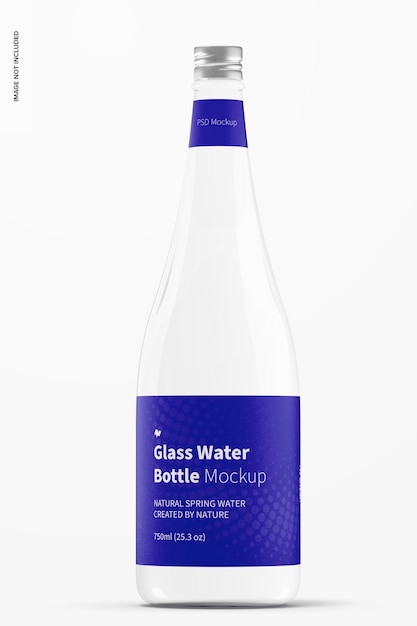 Wasserflaschenmodell aus Glas, Vorderansicht