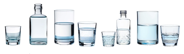 PSD wassergefüllte gläser in verschiedenen größen png
