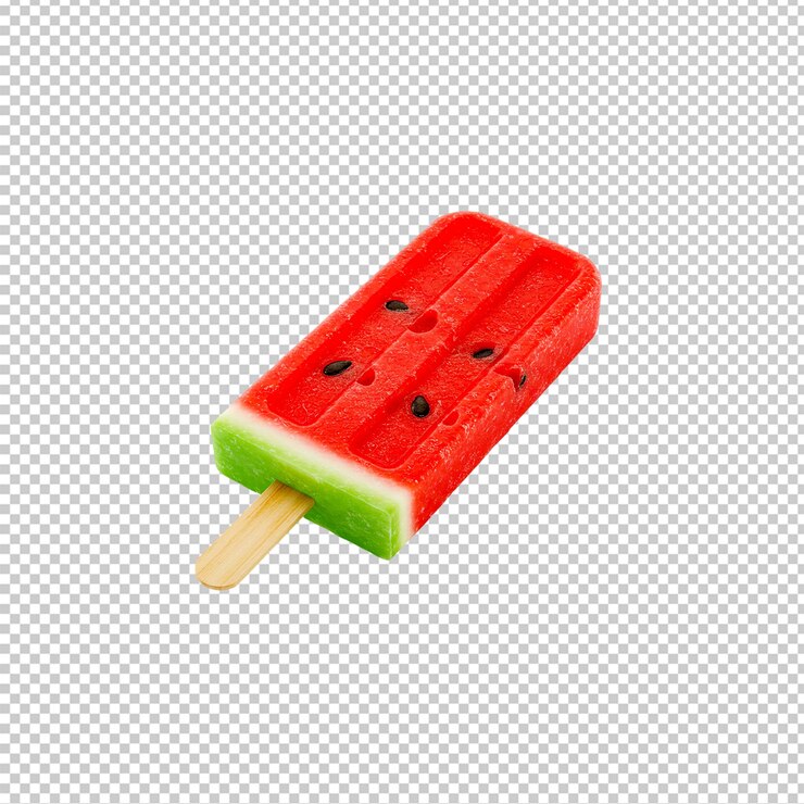 PSD wassermelonen-popsicle auf durchsichtigem hintergrund