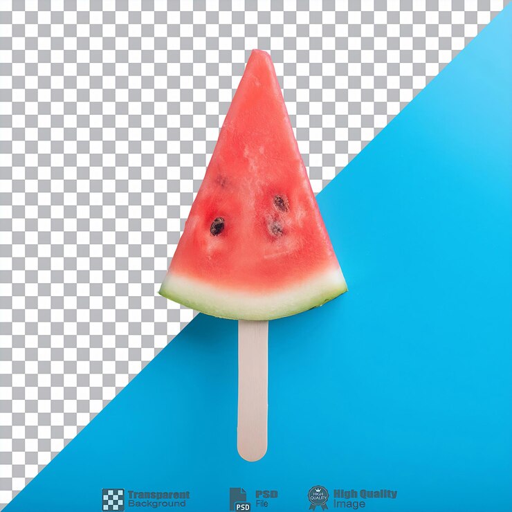 PSD wassermelonen-popsicle auf stick isoliert