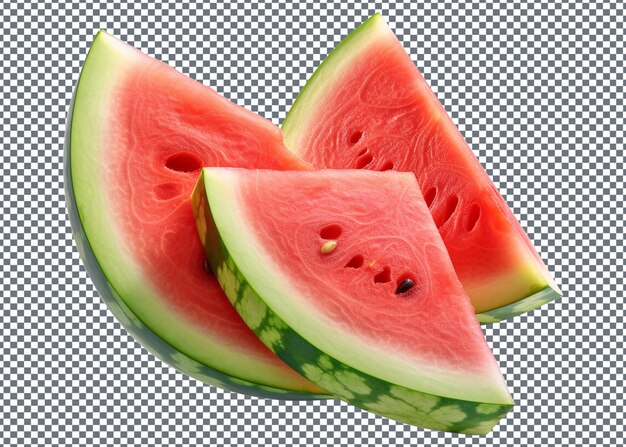 Wassermelonen-schnitte, isoliert auf einem transparenten hintergrund 3d-illustration