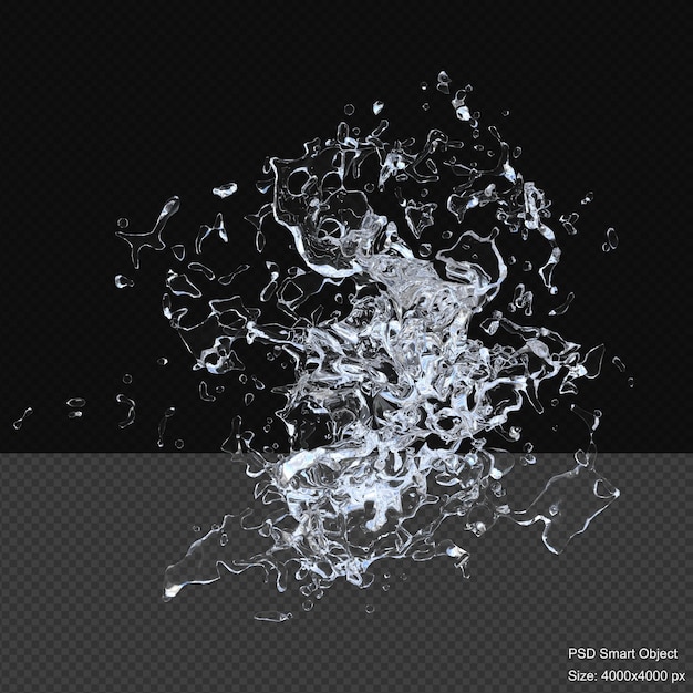 Wasserspritzer isoliert 3D-Rendering