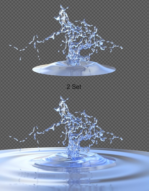 Wasserspritzer isoliert 3d-rendering