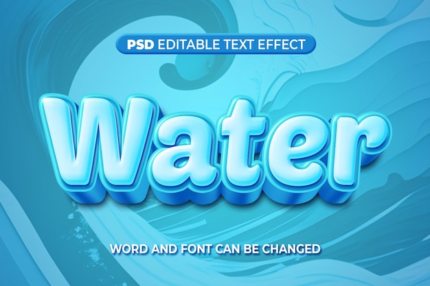 Wassertexteffekt 3D Psd
