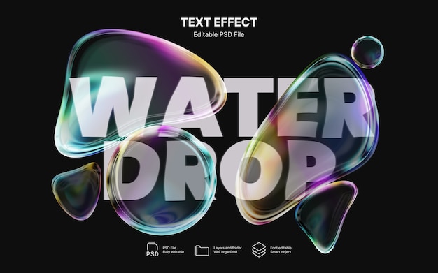 Wassertröpfchen-Text-Effekt