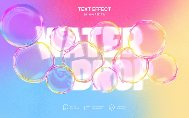 Wassertröpfchen-Text-Effekt