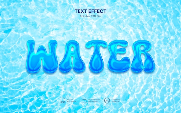 PSD wassertröpfchen-text-effekt