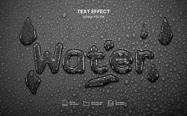 Wassertröpfchen-text-effekt