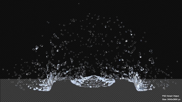 Wassertropfen spritzen isoliert 3d-rendering