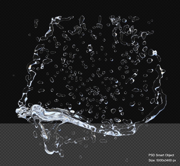 Wassertropfen spritzen isoliert 3d-rendering