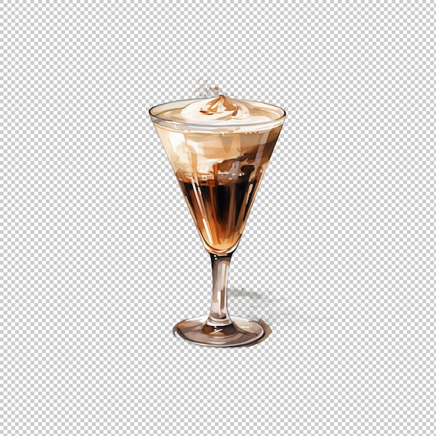 PSD watecolor-logo espresso martini mit isolierter rückseite