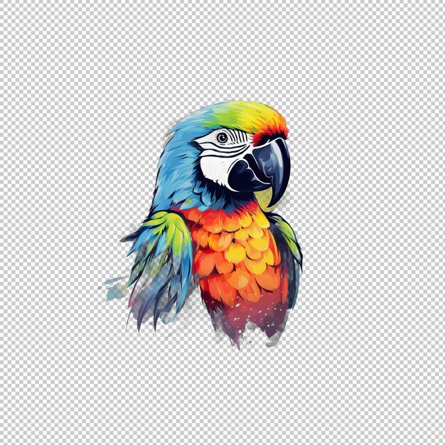 PSD watecolor-logo parrot isoliert hintergrund isoliert