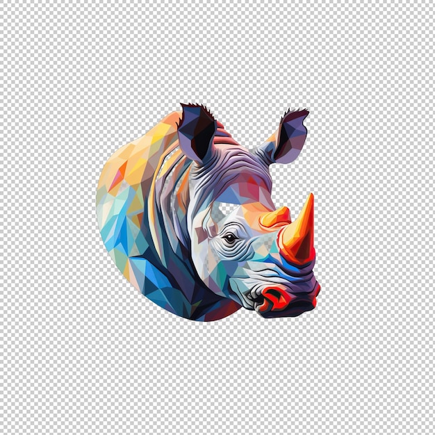 PSD watecolor-logo rhino isolierter hintergrund-isola