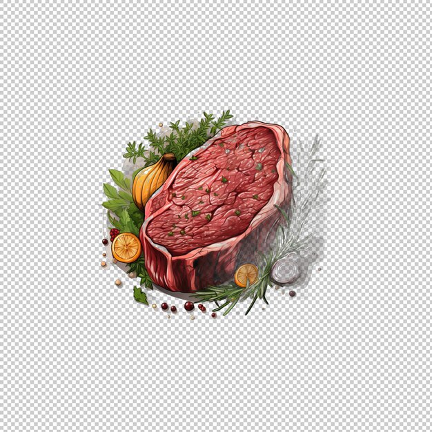 Watecolor-logo steak isolierte hintergrund-isola