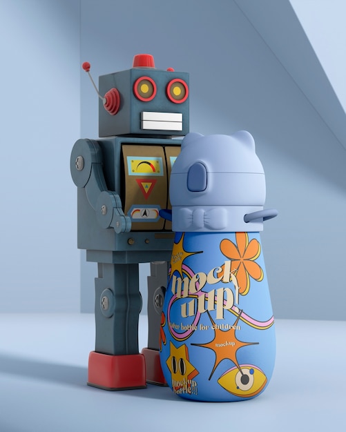 water bottle for children mockup