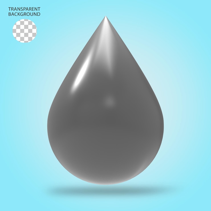 PSD water drop isolated 3d rendered illustration