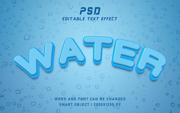 WATER PSD 3D-Text-Effekt-Design