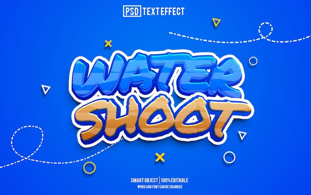 water shoot text effect font editable typography 3d text
