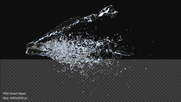 Water splash isolated 3d render