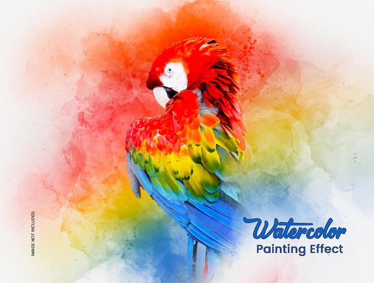 PSD watercolor painting brush effect
