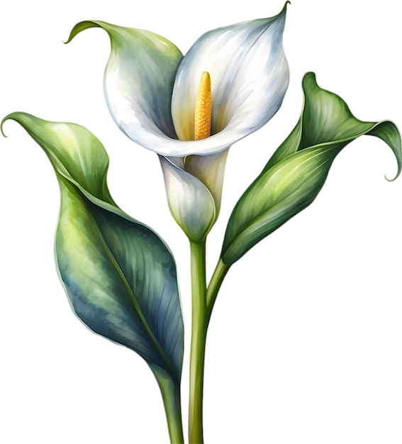 PSD watercolor painting of a calla lily flower