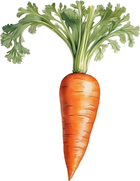 PSD watercolor painting of carrot plant