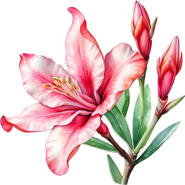 PSD watercolor painting of impala lily flower