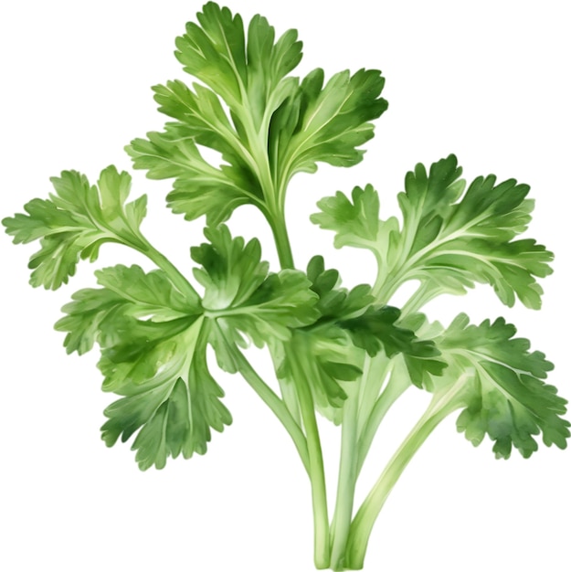 PSD watercolor painting of parsley plant