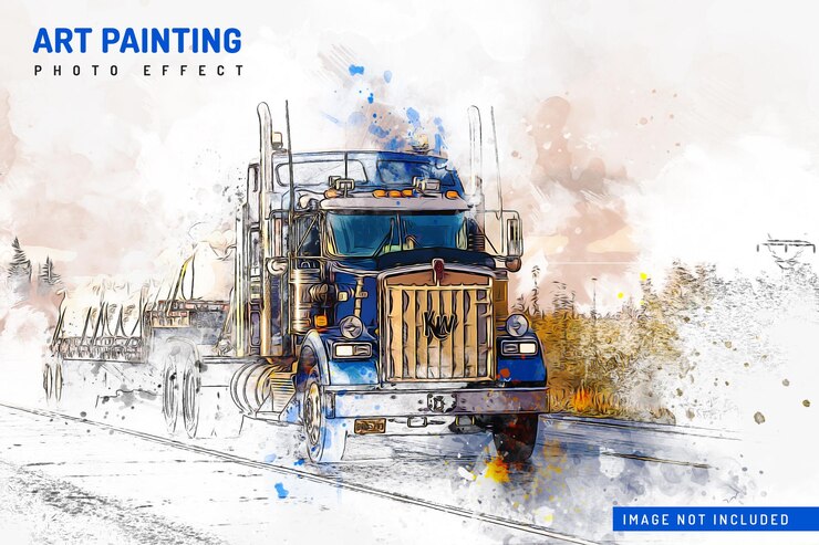 PSD watercolor painting sketch photo effect