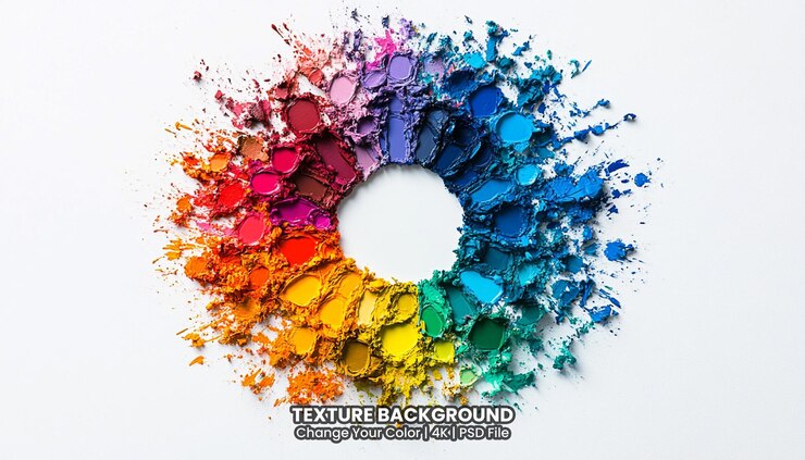 PSD watercolor splash color wheel texture background