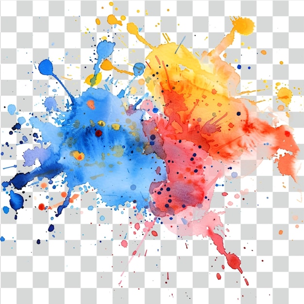 PSD watercolor splash on transparent background