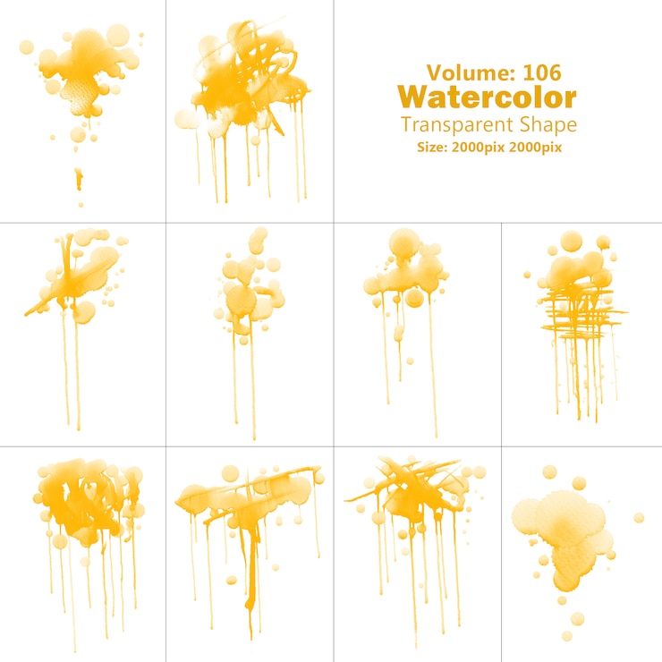 PSD watercolor transparent shape