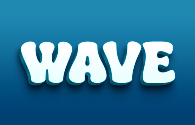 PSD wave 3d-text-effekt-design