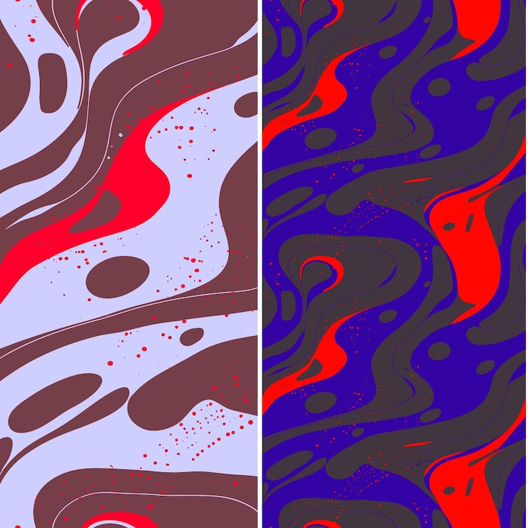 PSD wave avec silhouette de goutte en cascade dans un motif dynamique nature pattern vector designs