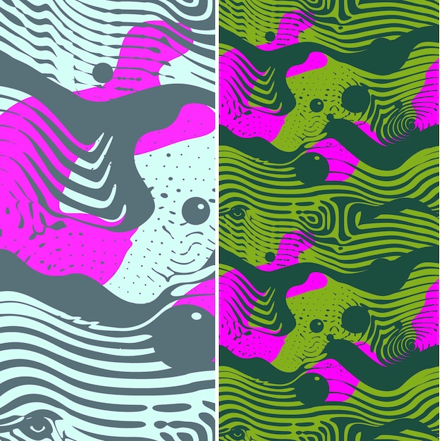Wave con silhueta de gotas en cascada en un patrón dinámico Diseños vectoriales de patrones naturales