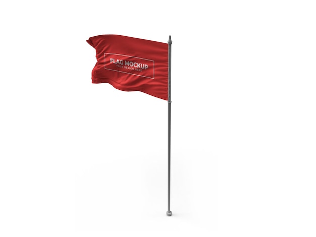 Waving Flag Mockup Design isoliert