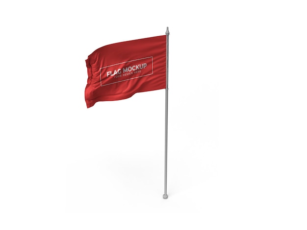 Waving Flag Mockup Design isoliert