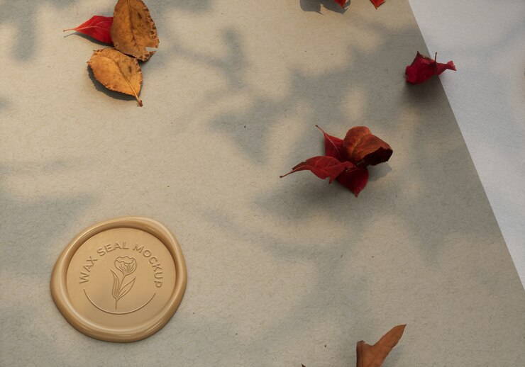 PSD wax seal mockup design