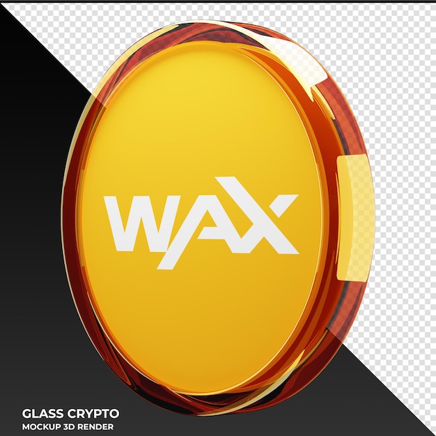 PSD wax waxp glas-kryptomünze 3d-illustration